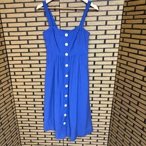 Maeve‎ By Anthropologie Blue Button Front Midi Dress Size 4